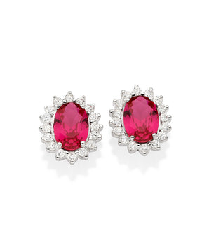 SILVER CHERRY STUD EARRINGS