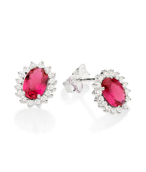 SILVER CHERRY STUD EARRINGS