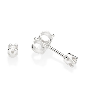 SILVER 925 SMALL SOLITAIRE STUD EARRINGS