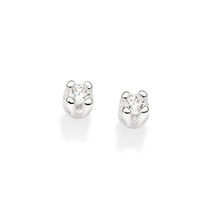 SILVER 925 SMALL SOLITAIRE STUD EARRINGS