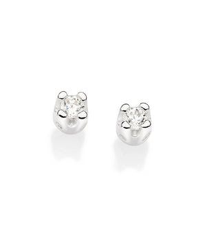 SILVER 925 SMALL SOLITAIRE STUD EARRINGS