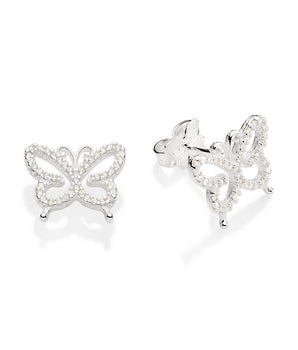 SILVER 925 BUTTERFLY STUD EARRINGS