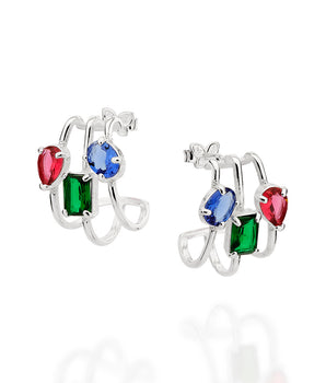 SILVER 925 BALLET HOOP EARRINGS
