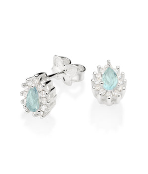 SILVER 925 SOMETHING BLUE STUD EARRINGS