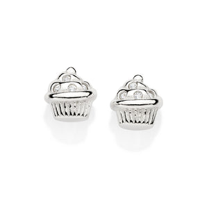 SILVER 925 CUPCAKE STUD EARRINGS