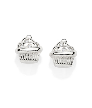 SILVER 925 CUPCAKE STUD EARRINGS