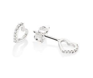 SILVER 925 MINI HEART STUD EARRINGS