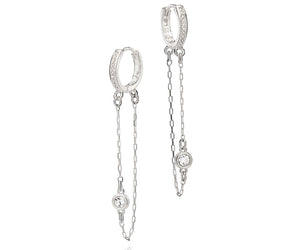 SILVER 925 FOLLOW ME HUGGIE EARRINGS