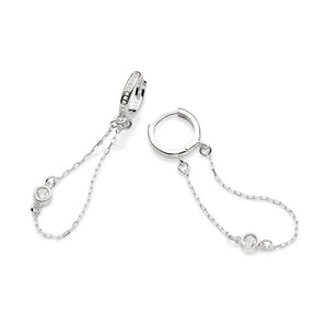 SILVER 925 FOLLOW ME HUGGIE EARRINGS