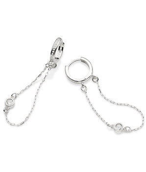 SILVER 925 FOLLOW ME HUGGIE EARRINGS