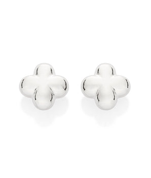 SILVER 925 CHUNKY FLOWER STUD EARRINGS