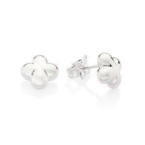 SILVER 925 CHUNKY FLOWER STUD EARRINGS