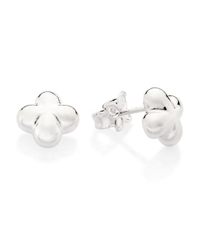 SILVER 925 CHUNKY FLOWER STUD EARRINGS
