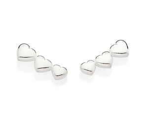 SILVER 925 THREE HEARTS EAR CUFF