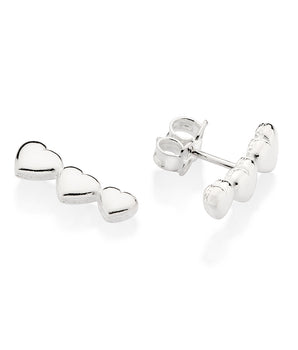 SILVER 925 THREE HEARTS EAR CUFF