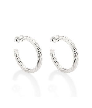 SILVER 925 TWISTED HOOP EARRINGS