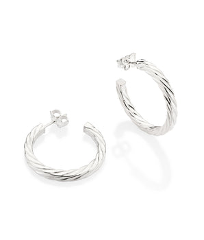 SILVER 925 TWISTED HOOP EARRINGS