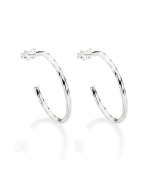 SILVER 925 TWISTED HOOP EARRINGS