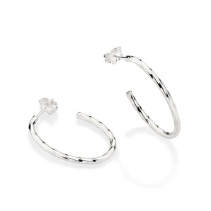 SILVER 925 TWISTED HOOP EARRINGS
