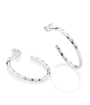 SILVER 925 TWISTED HOOP EARRINGS