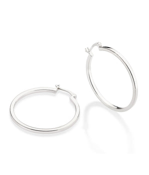 SILVER 925 PLAIN HOOP EARRINGS