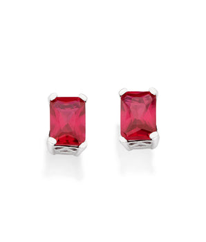 SILVER 925 RUBY HOLIDAY SPIRIT STUD EARRINGS