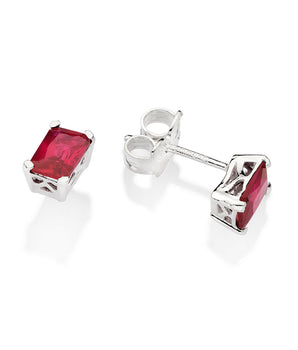 SILVER 925 RUBY HOLIDAY SPIRIT STUD EARRINGS