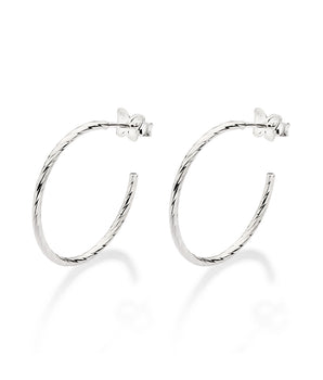 SILVER 925 SMALL TWISTED HOOP EARRINGS