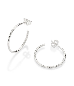 SILVER 925 SMALL TWISTED HOOP EARRINGS