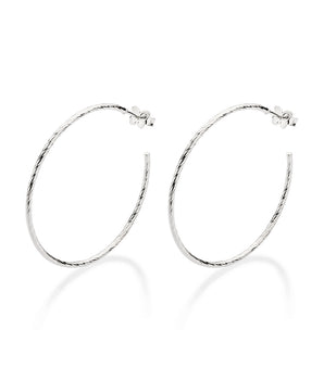 SILVER 925 MEDIUM TWISTED HOOP EARRINGS