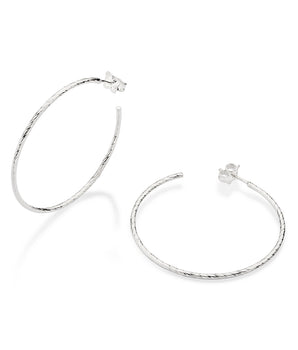 SILVER 925 MEDIUM TWISTED HOOP EARRINGS