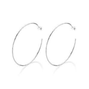 SILVER 925 LARGE TWISTED HOOP EARRINGS