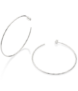 SILVER 925 LARGE TWISTED HOOP EARRINGS