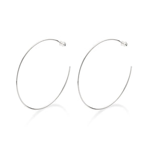 SILVER 925 LARGE EVERYDAY HOOP EARRINGS