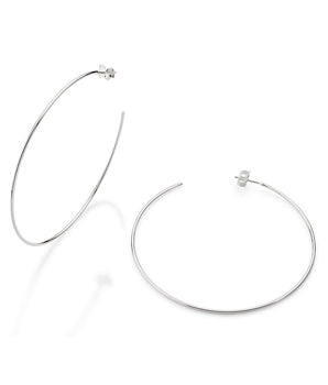 SILVER 925 LARGE EVERYDAY HOOP EARRINGS