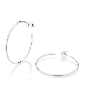 SILVER 925 ESSENTIAL LARGE SQUARE HOOP EARRINGS