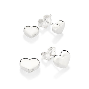 SILVER 925 HEART STUD EARRINGS KIT