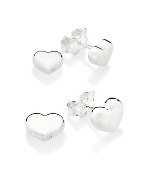 SILVER 925 HEART STUD EARRINGS KIT