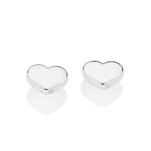 SILVER 925 HEART BUTTON EARRINGS