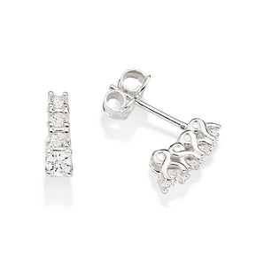 SILVER 925 STUDDED STICK EARRINGS