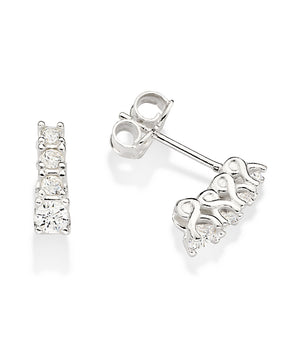 SILVER 925 STUDDED STICK EARRINGS