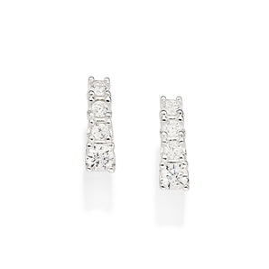 SILVER 925 STUDDED STICK EARRINGS