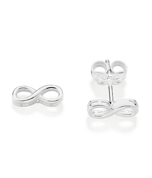 SILVER 925 INFINITY SIGN STUD EARRINGS