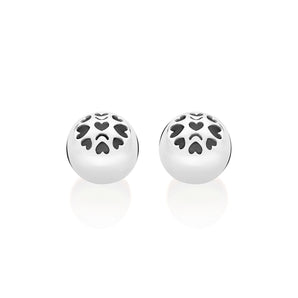SILVER 925 HEART BALL STUD EARRINGS