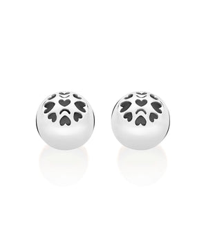 SILVER 925 HEART BALL STUD EARRINGS