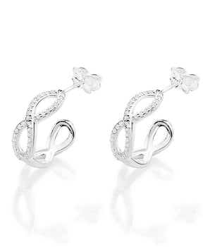 SILVER 925 INFINITY SIGN HOOP EARRINGS