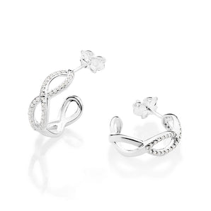 SILVER 925 INFINITY SIGN HOOP EARRINGS