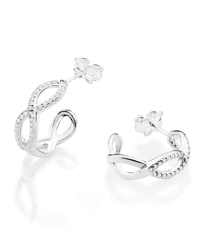 SILVER 925 INFINITY SIGN HOOP EARRINGS