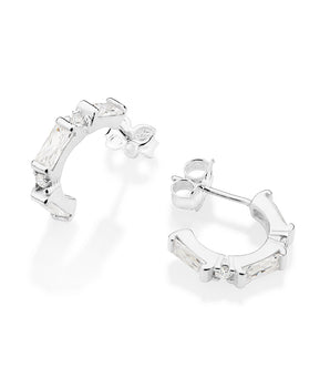 SILVER 925 TIMELESS HUGGIE EARRINGS