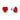 SILVER 925 RED HEART BUTTON EARRINGS
